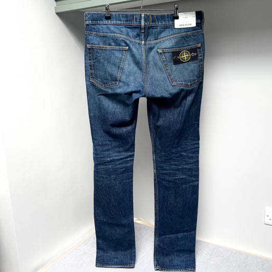 Stone Island Blue Denim Jeans - 32W 34L Regular Tapered Fit