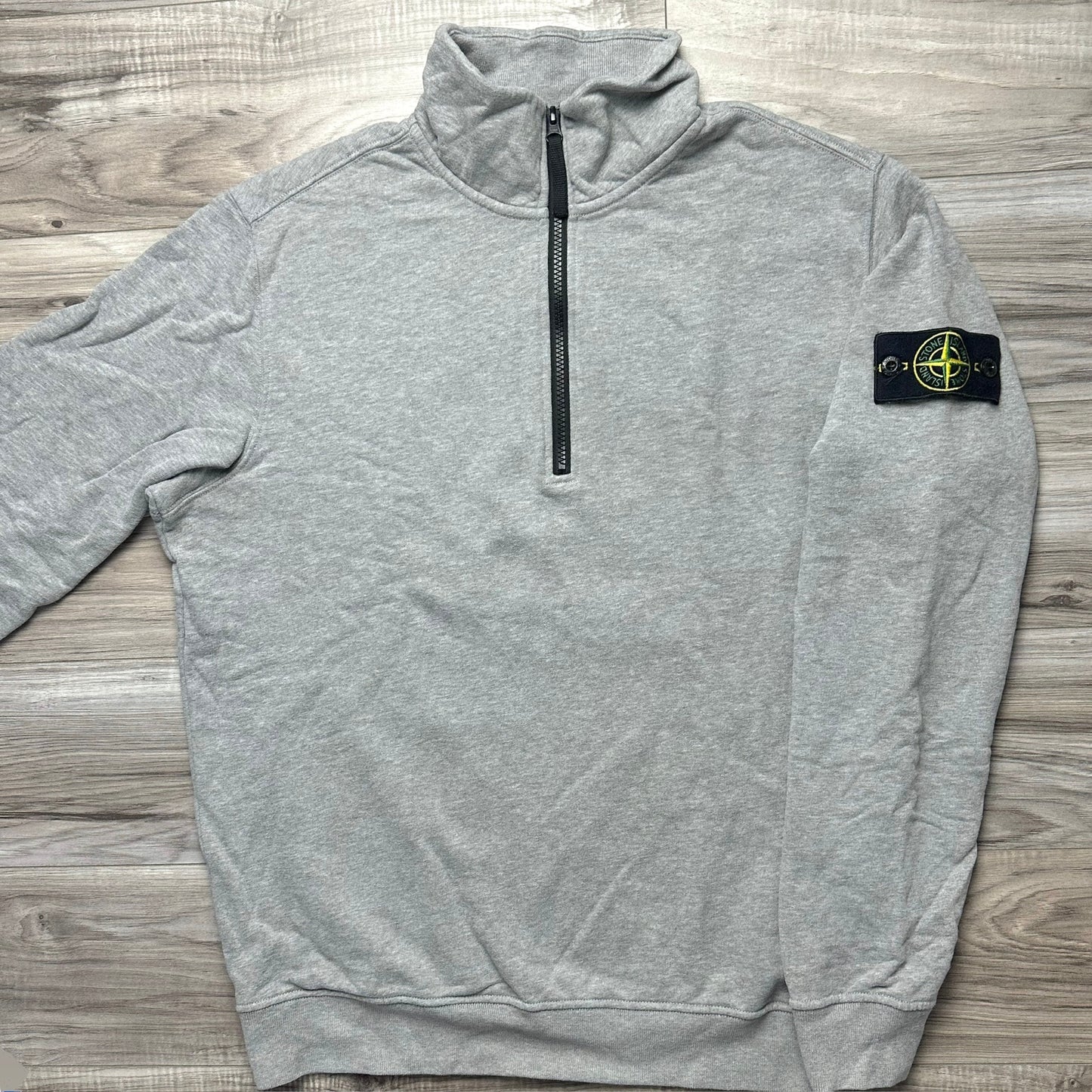 Stone Island Quarter Zip Badge Sweatshirt