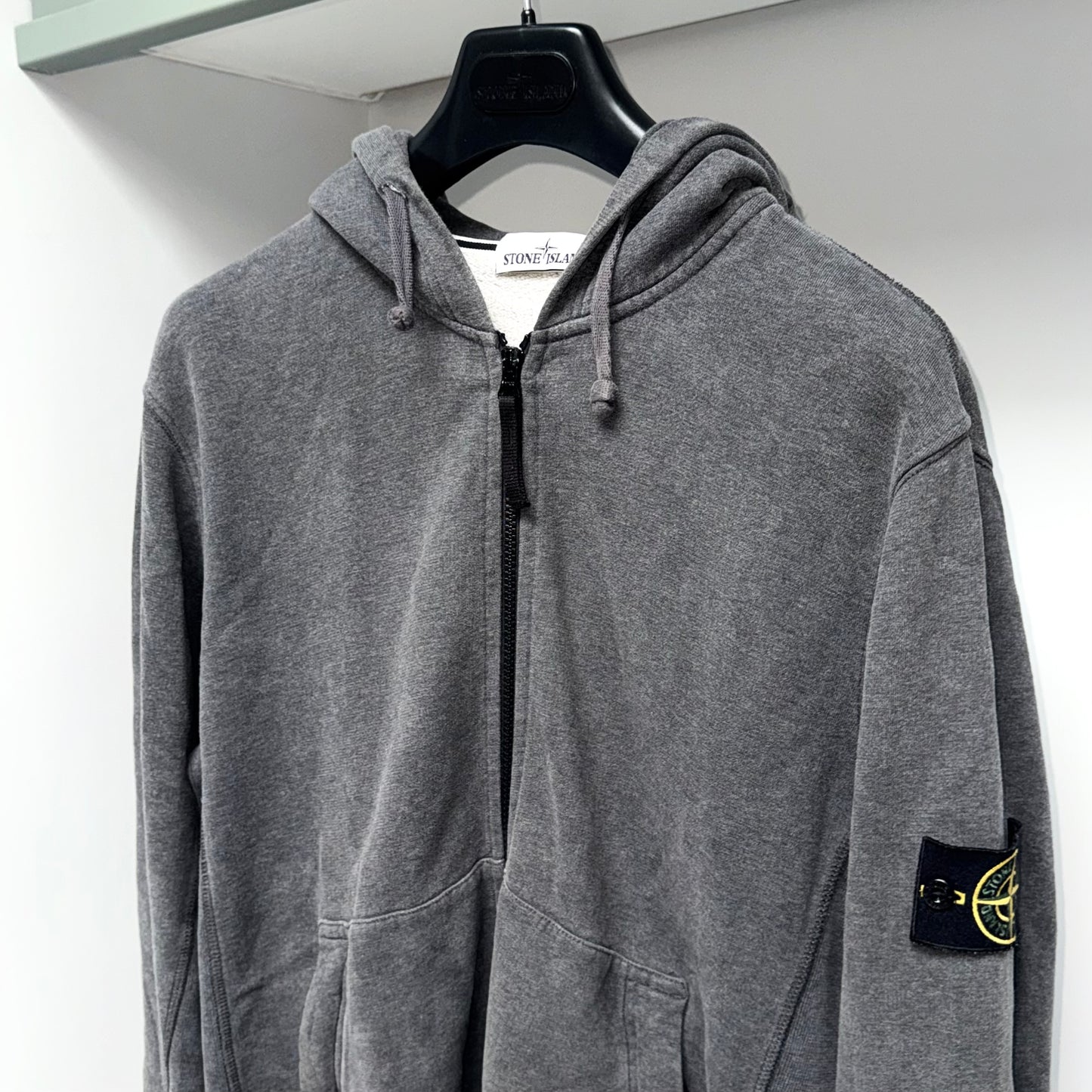 Stone Island Full Zip Badge Hoodie - Large ptp22”
