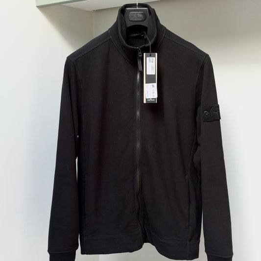 Stone Island Black Ghost Organic Cotton Fleece Full Zip Sweatshirt - Medium