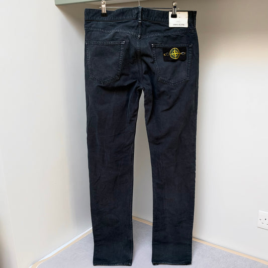Stone Island Blue Cotton Chinos - 32W 34L Regular Tapered Fit