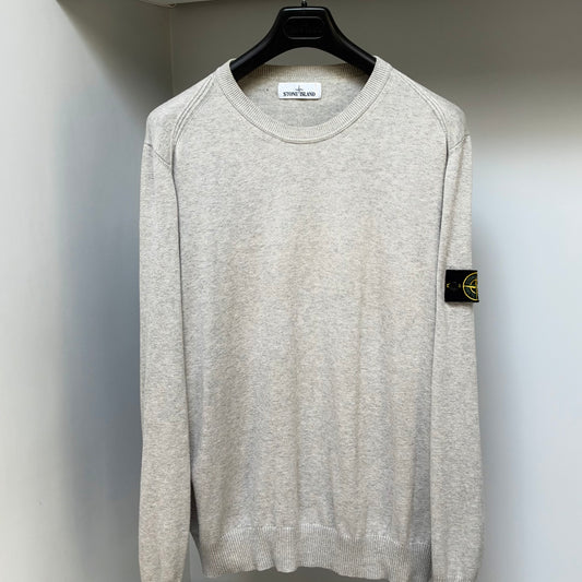 Stone Island Grey Knitted Cotton Pullover Sweatshirt - XL