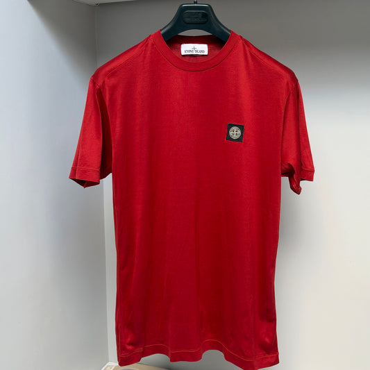 Stone Island Red Cotton Patch Logo T shirt - Medium