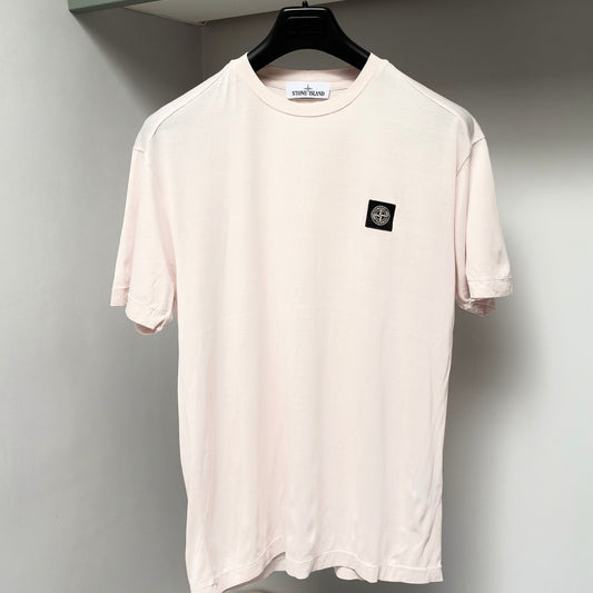 Stone Island Beige Cotton Patch Logo T shirt - Large