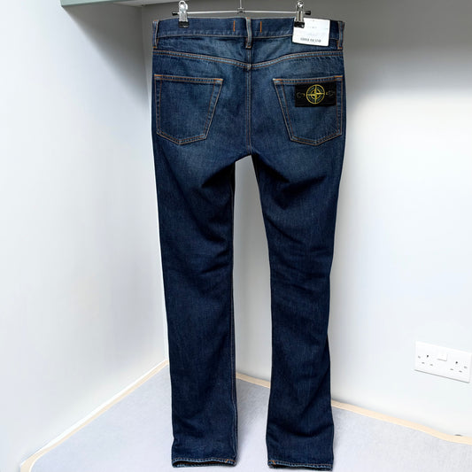 Stone Island Blue Denim Jeans - 30W 34L Regular Tapered Fit