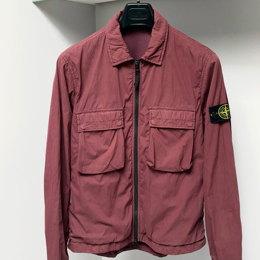 Stone Island Red Padded Naslan Full Zip Overshirt - Small